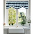 thumbnail image 2 of Turquoise and Tie Up Valances Curtain, Adjustable Kitchen Dark Blue Stripes Minimalist Modern Geometric Valances for Windows Decor, Rod Pocket Short Curtains Set for Bedroom/Bathroom, 42"x12", 2 of 8