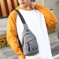 thumbnail image 1 of Bolsa Paquete de cinturón de cintura de lona informal para hombre, bolso de mensajero de hombro, monedero de pecho (gris) JShteea Para Estrenar, 1 of 9