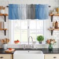 thumbnail image 2 of Curtain Valance for Windows Blue Grey Wood Grain Kitchen Curtain Valances Farm Wooden Valances Window Treatments Short Curtains for Kitchen Living Room Bedroom Bathroom Home Decor 54x18 Inch, 2 of 9