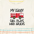 thumbnail image 4 of Inktastic Firefighter Daddy Plays with Trucks Girls Baby Dress, 4 of 5