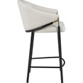 thumbnail image 5 of Solid Beige Fabric & Black Metal Frame / Comfortable Dining Stools for Dining Space Set of 2, 5 of 7