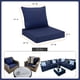 thumbnail image 2 of Favoyard Juego de cojines para asiento de exterior, 22.0 x 24.0 in, resistentes al agua y a la decoloración, cojines para muebles de patio con funda extraíble, cojín profundo para asiento y respaldo c, 2 of 6