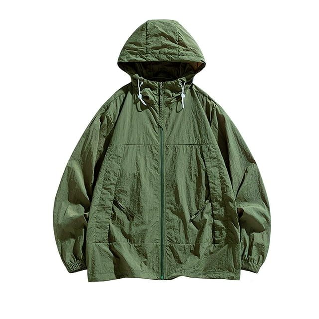Birdeem Vestes pour Hommes Veste de Protection Solaire à Manches Longues avec Capuche Décontractée
