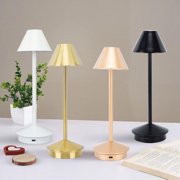 BIMZUC Cordless Table Lamp Modern Iron Art Portable LED Desk Lamp with 3 Color Touch Control 2000mAh Battery Stepless Dimming Gold