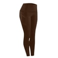 thumbnail image 6 of Compression Leggings for Women Leggings with Pockets High Waisted Workout Yoga Pants Coffee 3XL, 6 of 6