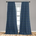 thumbnail image 5 of Ambesonne Quatrefoil Curtains, Eastern Girih Tile, Pair of 28"x95", Turquoise Navy Blue, 5 of 5