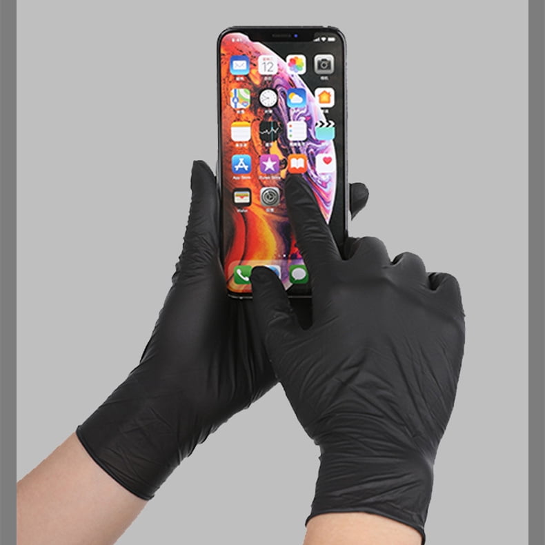 Buy Disposable Black Nitrile Gloves Small 100 Count Powder and Latex