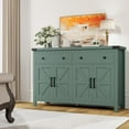 thumbnail image 3 of HAUXITIO Farmhouse Buffet Cabinet with 4 Doors & 2 Drawers,55 Inch Storage Sideboard with Coffee Bar Station for Dining Room & Kitchen,Green, 3 of 9