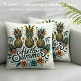 thumbnail image 3 of GOSMITH Hello Summer Pineapple Decorative Throw Pillow Cover, Rectangle Pineapple Lumbar Cushion Case Decor, Tropical Seasonal Farmhouse Home Decoration for Sofa Couch, 3 of 5