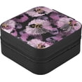 thumbnail image 3 of SKYSONIC Purple Flower Leather Jewelry Box,Portable Mini Jewelry Case Traveling Jewelry Organizer for Rings Necklaces Bracelets Earrings, 3 of 7