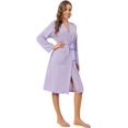 thumbnail image 1 of LAICAIW Waffle Knit Robes for Women Soft Unisex Lightweight Spa Bathrobe Absorbent Quick Dry Shower Robe for Men, 1 of 6