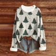 thumbnail image 4 of Lopecy-Sta Women's Christmas Snowflake Print Sweater, Long Sleeve Fuzzy Knitted Cotton Top, Casual Crew Neck Pullover for Fall Winter Holiday Beige 3XL, 4 of 4