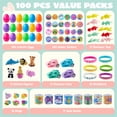 thumbnail image 6 of Joyfy 100 Pack Prefilled Easter Egg,Easter Egg with Novelty Toys Inside,Easter Basket Stuffers for Kids Easter Basket Classroom Exchange Toddler Boys Girls, 6 of 8