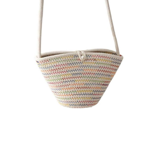 Bolso de hombro Qarigey de algodón para mujer estuche de viaje color blanco