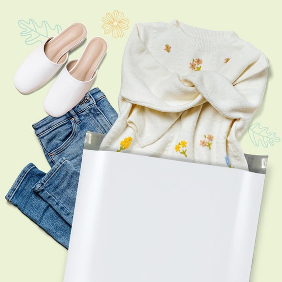 8 * 12Inch White 100Pcs Envelope with Self Sealing Adhesive, Waterproof and Tear Resistant Packaging Bag, Clothing, Books, Gifts, Mail Bag