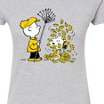 thumbnail image 3 of Peanuts - Charlie Brown Snoopy Fall Leaves - Juniors Fitted Graphic T-Shirt, 3 of 6