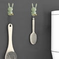 thumbnail image 3 of Multifunctional Bathroom Hook | Rabbit Design Toothbrush Hanger | Non-Drilling Installation | Hair Ring Cable Storage | Waterproof ABS | Space-Saving Organizer | 1 Pack | 10x3.5x4.8cm, 3 of 5