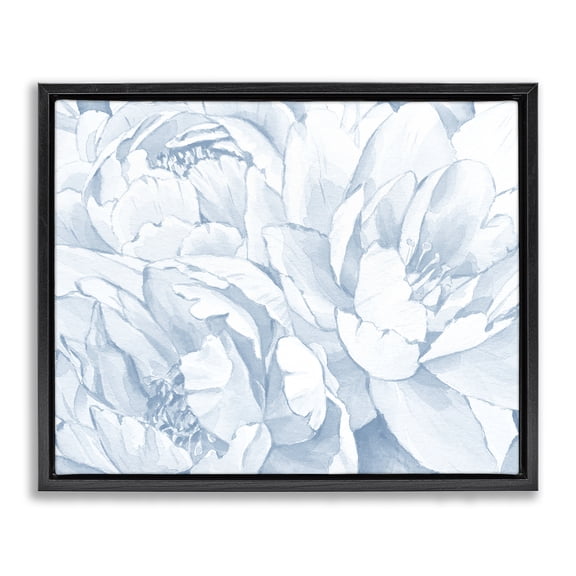 Stupell Industries Transitional Delicate Blooming White Peonies Black Floating Frame Canvas Art, 21 x 17, by Lil' Rue