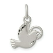Sterling Silver Dove Charm 15 mm x 16 mm