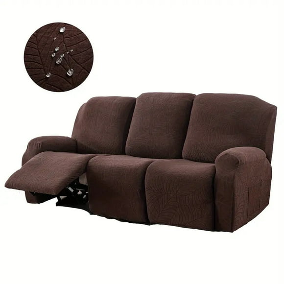 Waterproof Recliner Sofa Cover 3 Seater Stretch Elastic Couch Slipcover Lazy Boy Relax Armchairs Slipcover-grip Protects Cover (Coffee,3 Seater)
