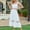 White, variant on Sakmal Long Sundresses for Women 2024 Pink Square Neckline Solid Sleeveless Cutout Lace Flowy A-Line Dress