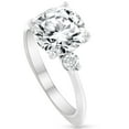 thumbnail image 2 of Pompeii 3 1/2Ct Cushion & Round Cut Moissanite Engagement Ring 14k White Gold (,), 2 of 4