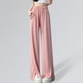 thumbnail image 5 of Jewelreauty Women High Waisted Pants Drawstring Stretchy Casual Loose Split Long Pants Trousers 2025, 5 of 5