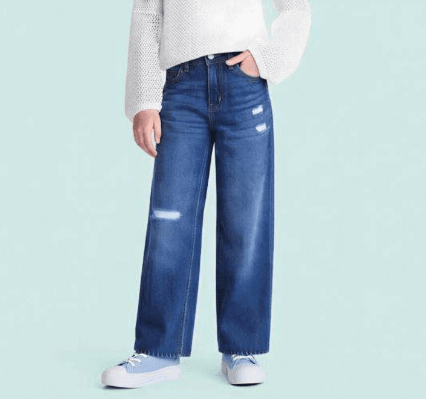 Wonder Nation Girls Easy Straight Leg Jean, Sizes 5-18