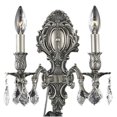 thumbnail image 1 of Elegant Lighting Monarch Traditional Pewter 2 Light E12 Royal Crystal Wall Sconce, 1 of 4