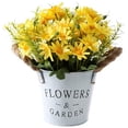 thumbnail image 1 of Advancent Maceta de margaritas para el hogar, oficina, escritorio, estilo Vintage, decoración Floral falsa, planta en maceta para el hogar, Flores artificiales amarillo, 1 of 6