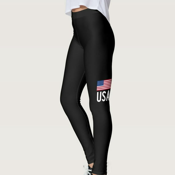High Waisted Leggings for Women Soft Opaque Slim Star Stripe Printed Full  Length Pants Tights for Running Cycling Yoga 