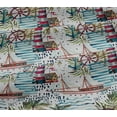 thumbnail image 5 of oneOone Cotton Jersey Teal Green Fabric Ocean Lighthouse Diy Clothing Quilting Fabric Print Fabric By Yard 58 Inch Wide, 5 of 6