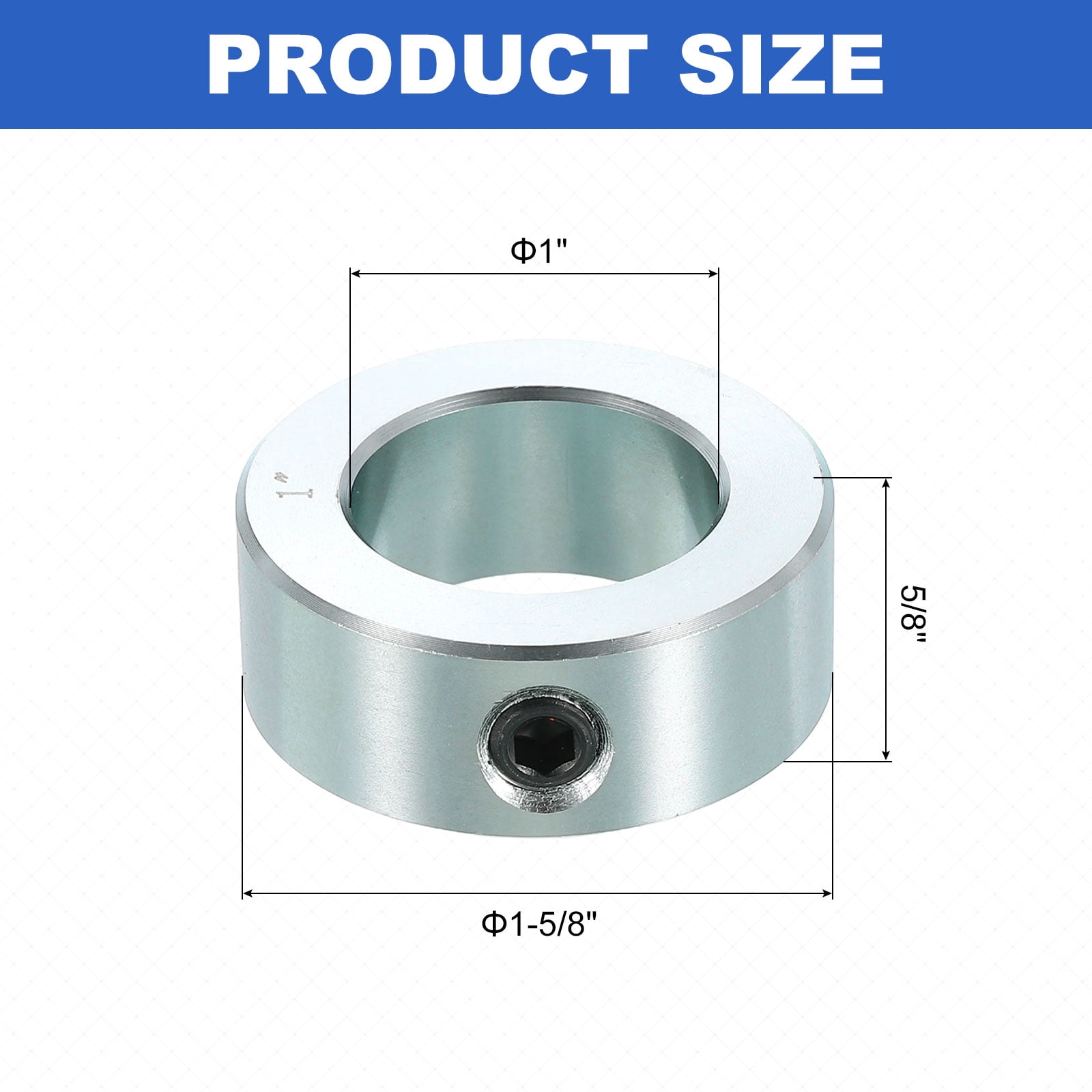 16pcs Set Screw Collars 1" Bore Carbon Steel Shaft Collars, 1-5/8" OD, 5/8" Width Lock Axle Collar Clamp