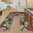 thumbnail image 2 of Kitchen Rug Sets 3 Piece with Runner Non Slip Anti Fatigue Floor Mat Washable Kitchen Rugs Boho Floral Kitchen Rugs Colorful Flowers Kitchen Mats for Sink Hallway Laundry Room Floor, 2 of 6