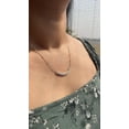 thumbnail image 3 of Curved Diamond Bar Necklace , 925 Sterling Silver Beaded Chain Necklace , Women's Diamond Necklace , Curved Pendant , Christmas Gift for Her, 3 of 3
