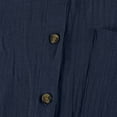 thumbnail image 7 of Mohiass Oversized Button Down Shirts for Women Cotton Linen Boyfriend Long Sleeve Work Blouses Tops Navy 3XL, 7 of 7