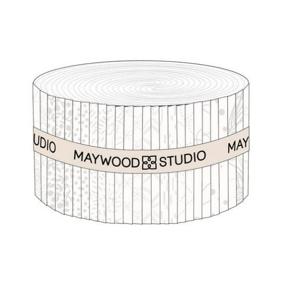Jelly Roll - Solitaire Soft White Maywood Studio Blenders White Tone on Tone 2.5" Fabric Strips Roll-Ups Fabric Bundle Quilter's Cotton Precuts (ST-MASSOLT-SW) M410.21