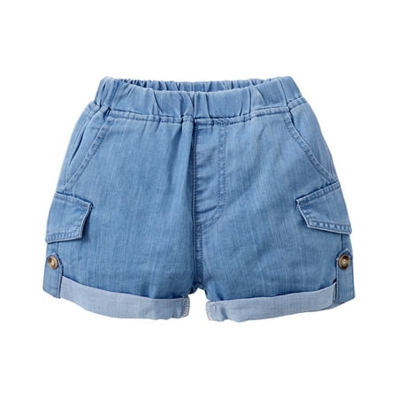 

Baby Girl Clothes Infant Girls Summer Shorts Lovely Denim Shorts Elastic Shorts Blue 6-9 Months