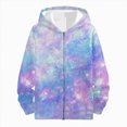 thumbnail image 2 of Staki Girl's Cartoon Zip Up Hoodie Sweatshirt Cute Long Sleeve Hooded Jacket 1-9Y(Purple,3-4 Years), 2 of 4