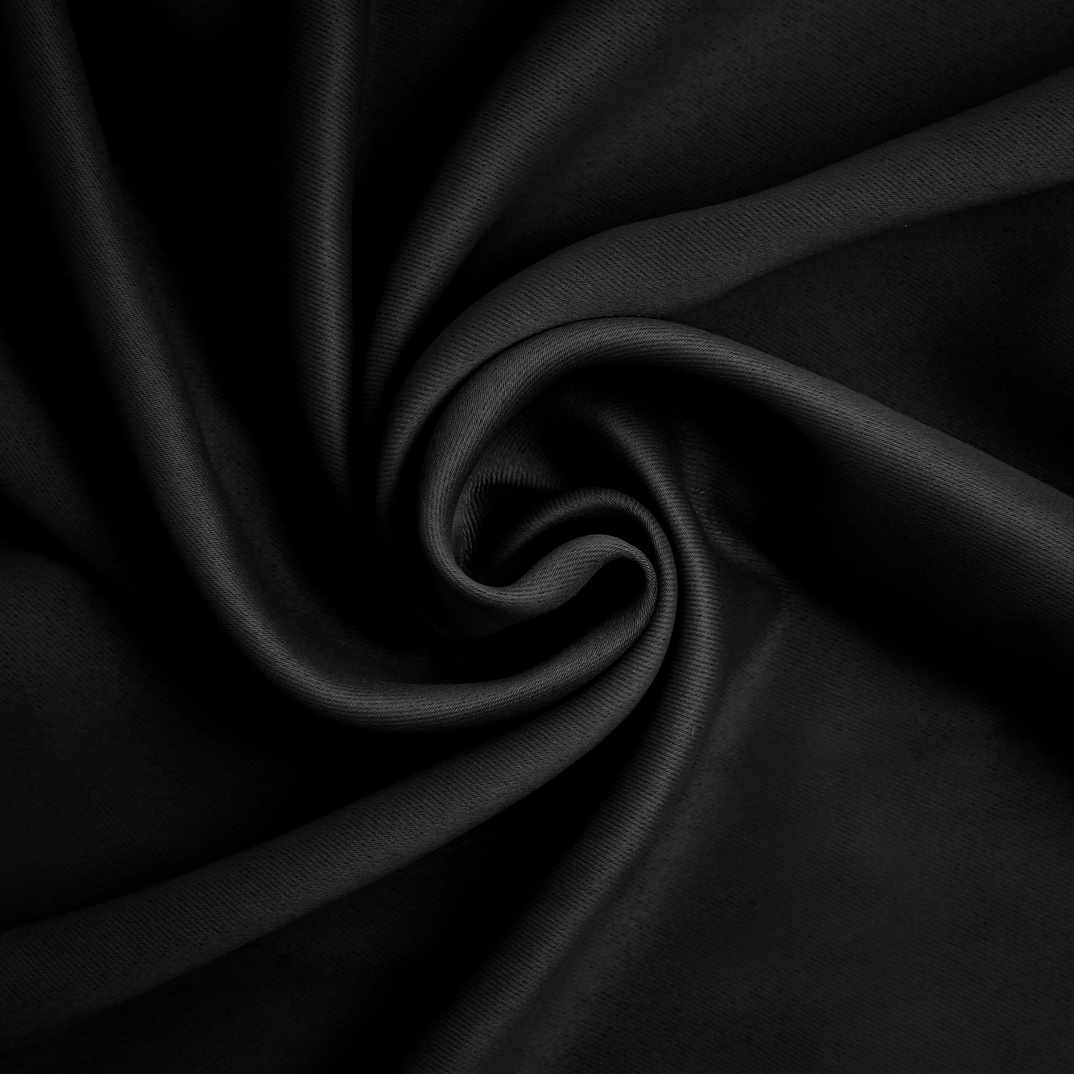 Sun Zero Bergen Theater Grade Extreme 100% Blackout Rod Pocket Curtain Panel, 40"X84", Black
