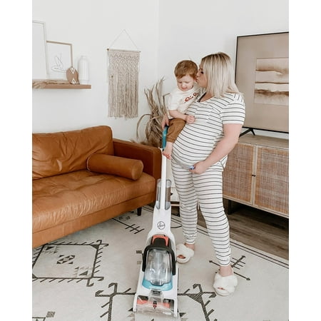 Hoover - PowerDash Corded Upright Deep Cleaner - White/Blue