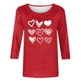 thumbnail image 4 of Avrnliq Womens Red Valentine's Day Heart Print Top Romantic Cute Date Night Outfit for Valentine Party Holiday Casual Romantic Dinner Wear,Size S, 4 of 5