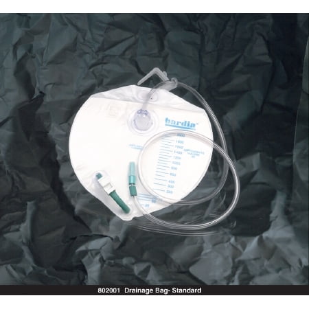 Drain System - Bardia Closed System Drain Bag Swivel Hanger with Flexible Hook, 2000 mL