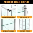 thumbnail image 5 of 14"W x 27"H x 12"D, Silver Aluminum Tempered Glass Top Display Case with Lock, Key and 3 Glass Shelves for Retail, Mall and Office Display, 5 of 7