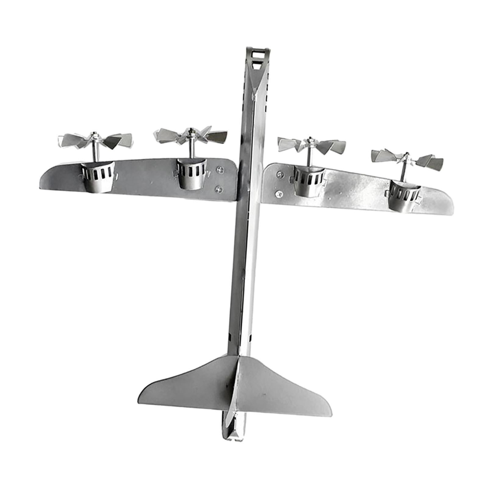 Colaxi Wind Ornament Aircraft Windmill with Metal Stake, Iron Art Sculpture Statue for Patio Yard Outside, Housewarming Gift