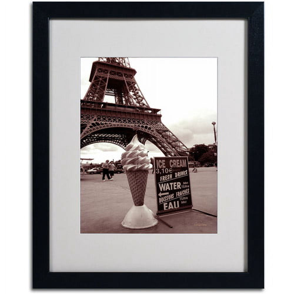 Trademark Fine Art 'Eiffel Tower Ice Cream Cone 2' Matted Framed Art by Kathy Yates