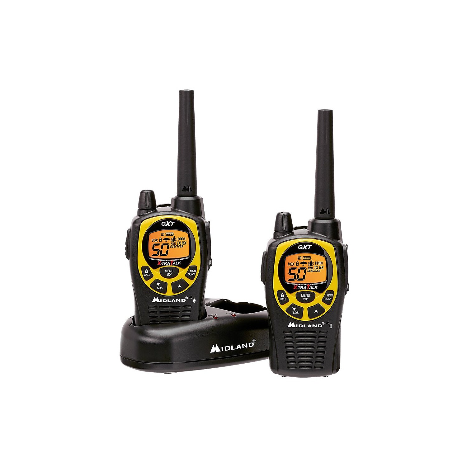 Midland Consumer Radio gxt1030vp4 36-Mile 50-Channel GMRS Two-Way Radio Black/Yellow)