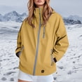 thumbnail image 2 of Arlun 2025 Fall Winter New Jackets for Women Fashion Bright Colors Zipper up Oversized Comfy Warm Hooded Coat Lightweight Windbreaker Waterproof Outdoor Jacket with Pockets Yellow XL, 2 of 4