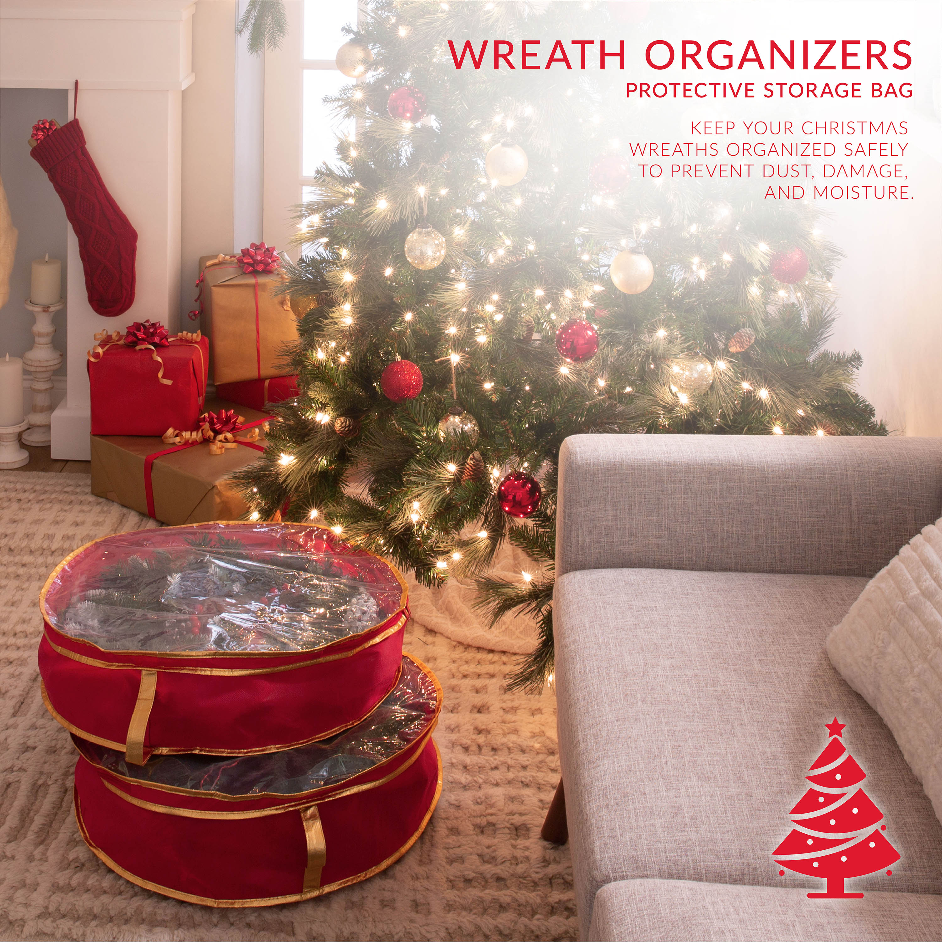 Simplify 2-Pack 30 Inch Christmas Wreath Storage Bags photo 4