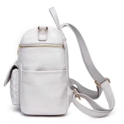 Luli Bebe Petit Monaco Diaper Bag Backpack Storage Bag Stylish Vegan Leather | Stone Grey